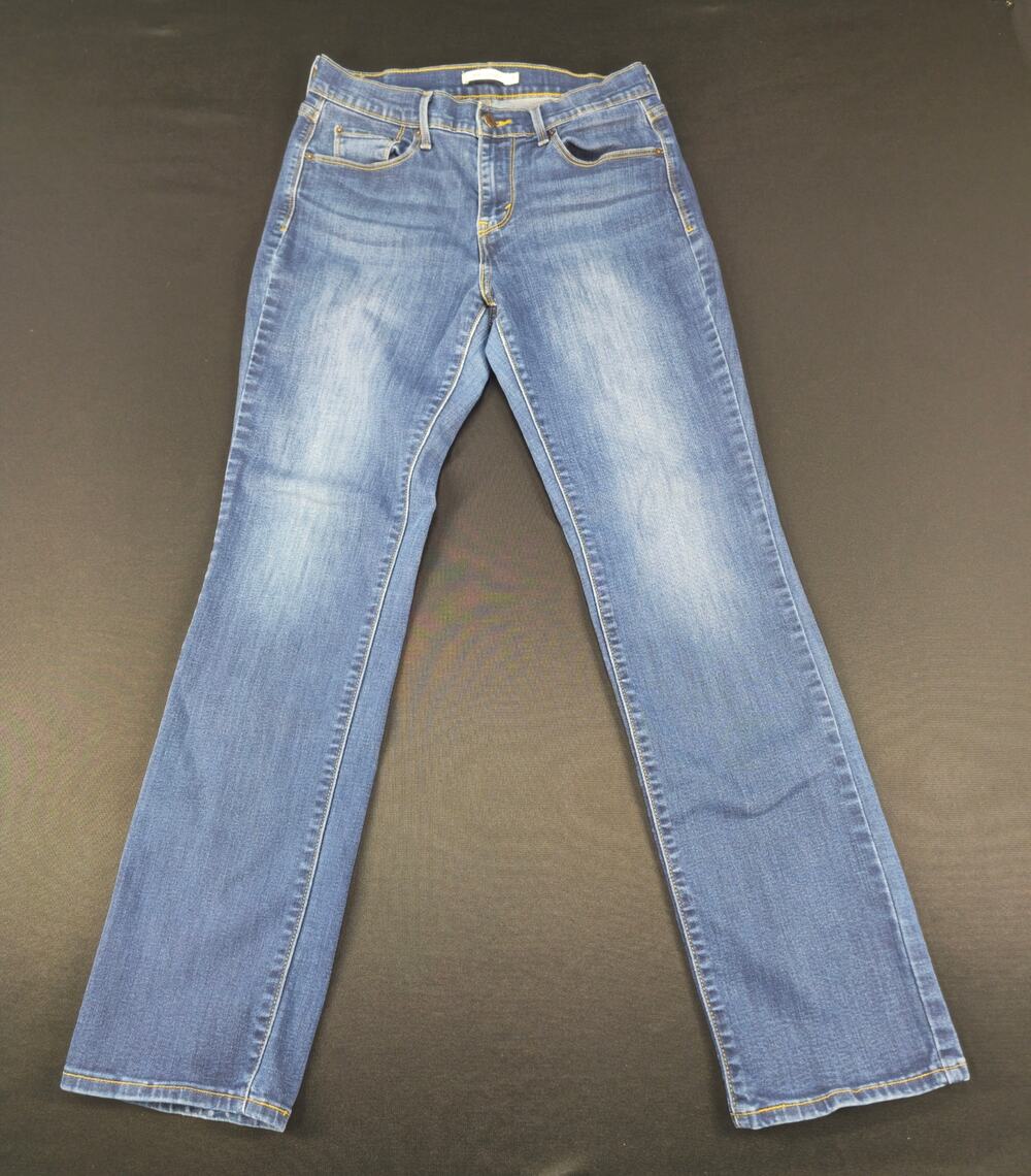 Levi's 505 Straight Stretch Jeans Womens 29x34 Blue Medium Wash Denim